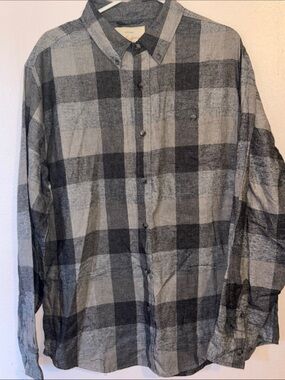 Original Weatherproof Vintage Men’s Long Sleeve Shirt, Grey Buffalo Pattern, XL